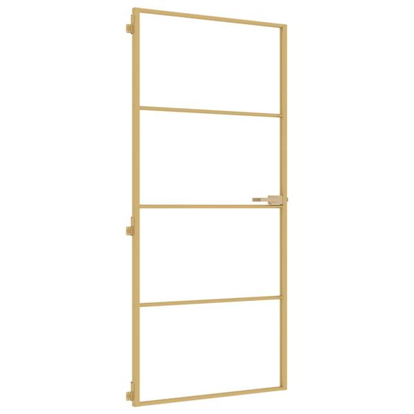 Innentür Schlank Golden 93x201,5 cm Hartglas und Aluminium