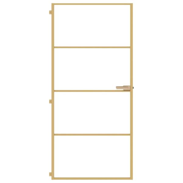 Innentür Schlank Golden 93x201,5 cm Hartglas und Aluminium