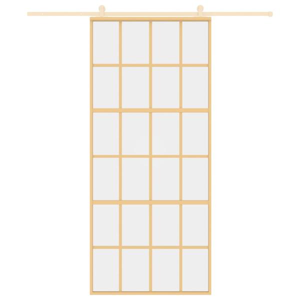 Schiebetür Golden 90x205 cm ESG-Klarglas und Aluminium
