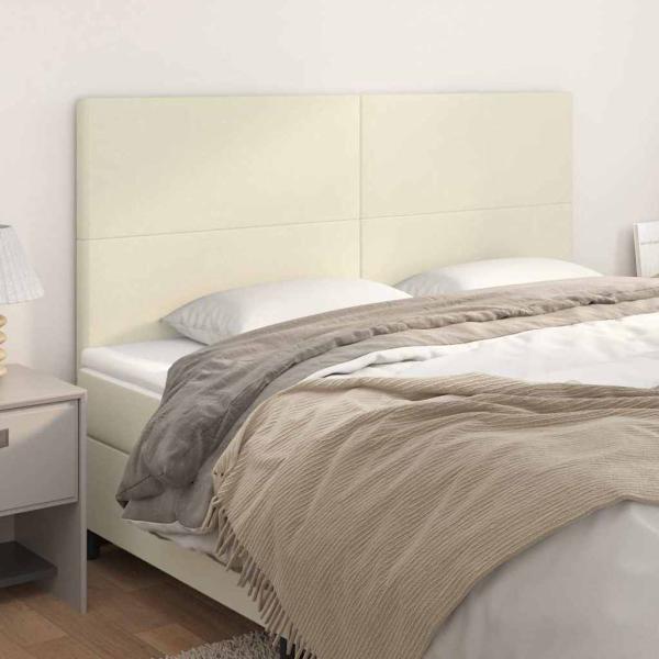 ARDEBO.de - Kopfteil Creme 160x5x118/128 cm Kunstleder