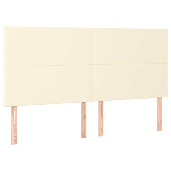 Kopfteil Creme 160x5x118/128 cm Kunstleder