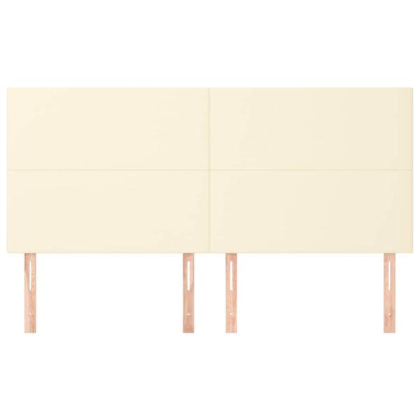 Kopfteil Creme 160x5x118/128 cm Kunstleder