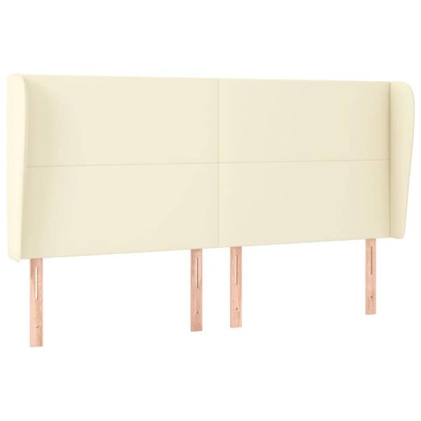 Kopfteil mit Ohren Creme 163x23x118/128 cm Kunstleder