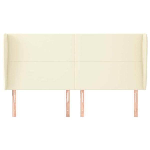 Kopfteil mit Ohren Creme 163x23x118/128 cm Kunstleder
