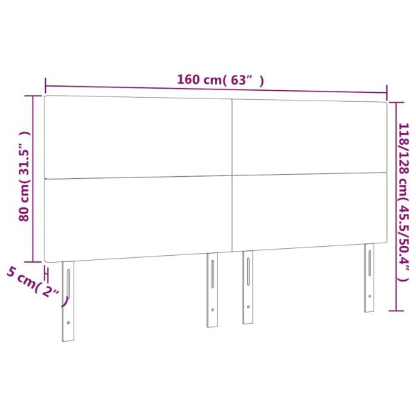 LED Kopfteil Creme 160x5x118/128 cm Kunstleder