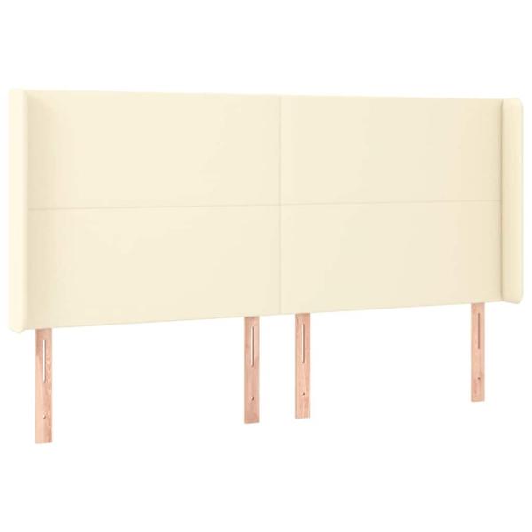 LED Kopfteil Creme 163x16x118/128 cm Kunstleder