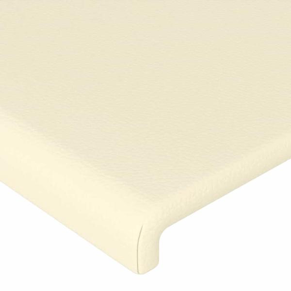 LED Kopfteil Creme 163x16x118/128 cm Kunstleder