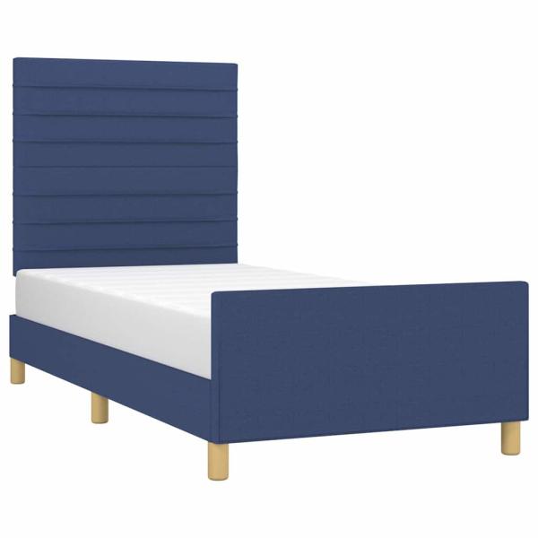 Bettgestell ohne Matratze Blau 80x200 cm Stoff