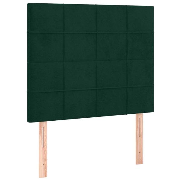 Boxspringbett mit Matratze Dunkelgrün 90x200 cm Samt