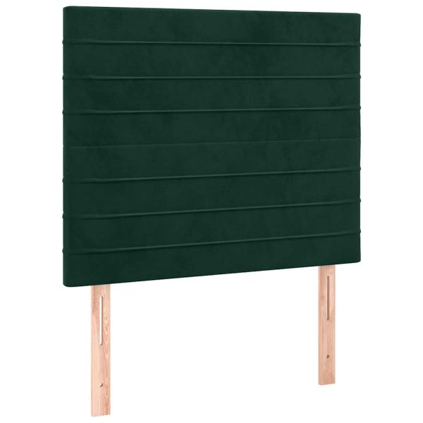 Boxspringbett mit Matratze Dunkelgrün 100x200 cm Samt