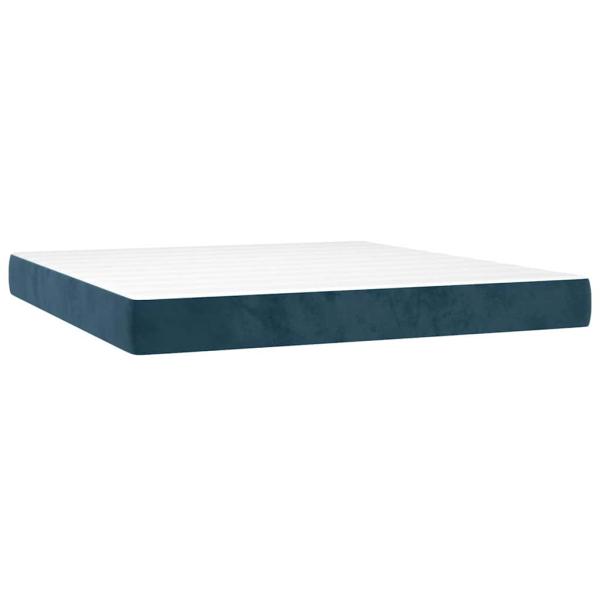 Boxspringbett mit Matratze Dunkelblau 160x200 cm Samt