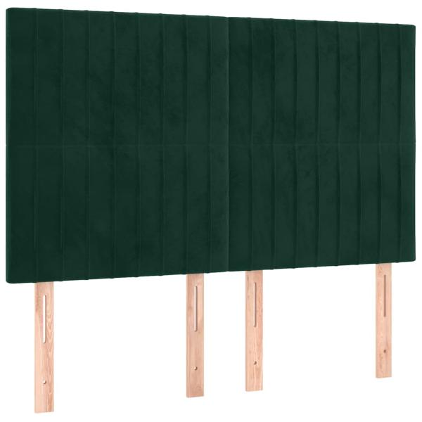Boxspringbett mit Matratze Dunkelgrün 140x200 cm Samt