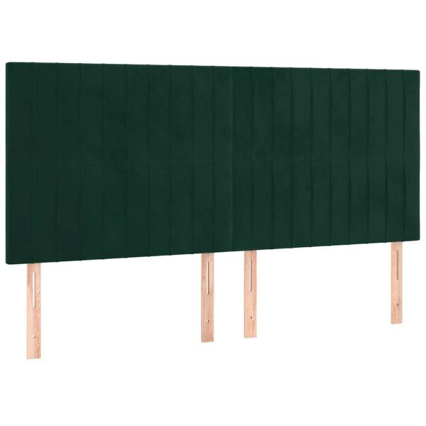Boxspringbett mit Matratze Dunkelgrün 160x200 cm Samt