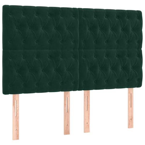 Boxspringbett mit Matratze Dunkelgrün 160x200 cm Samt