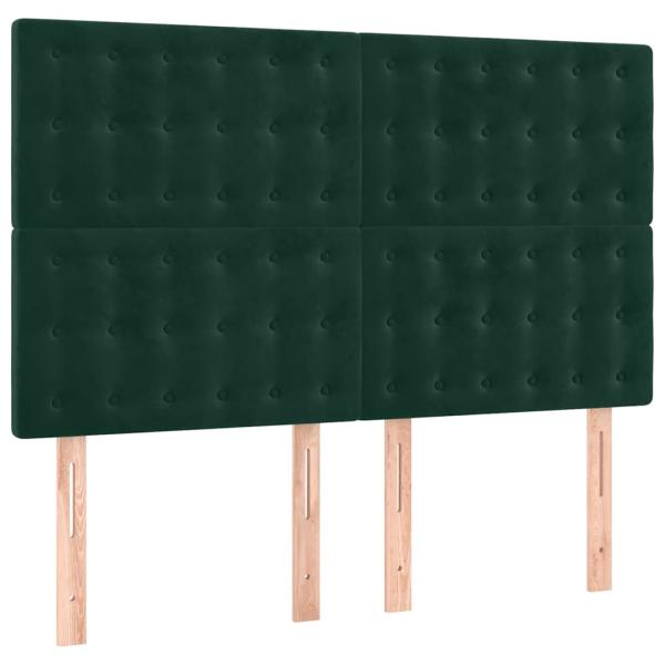 Boxspringbett mit Matratze Dunkelgrün 140x200 cm Samt