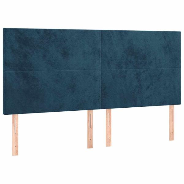 Boxspringbett mit Matratze Dunkelblau 200x200 cm Samt