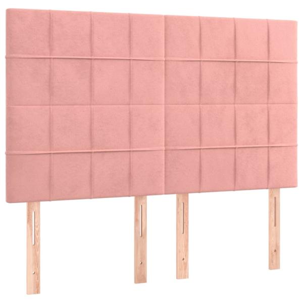 Boxspringbett mit Matratze Rosa 140x200 cm Samt