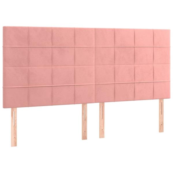 Boxspringbett mit Matratze Rosa 180x200 cm Samt