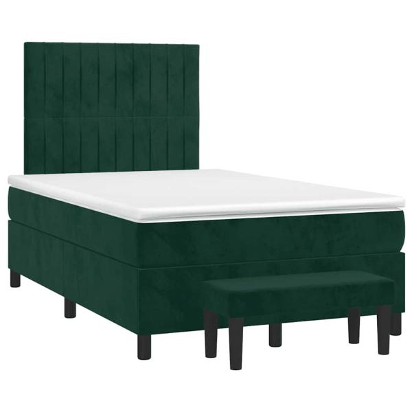 Boxspringbett mit Matratze Dunkelgrün 120x200 cm Samt