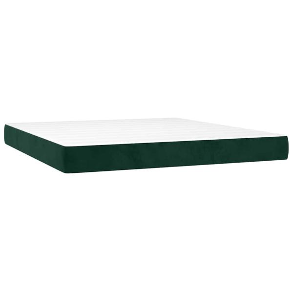 Boxspringbett mit Matratze & LED Dunkelgrün 180x200 cm Samt