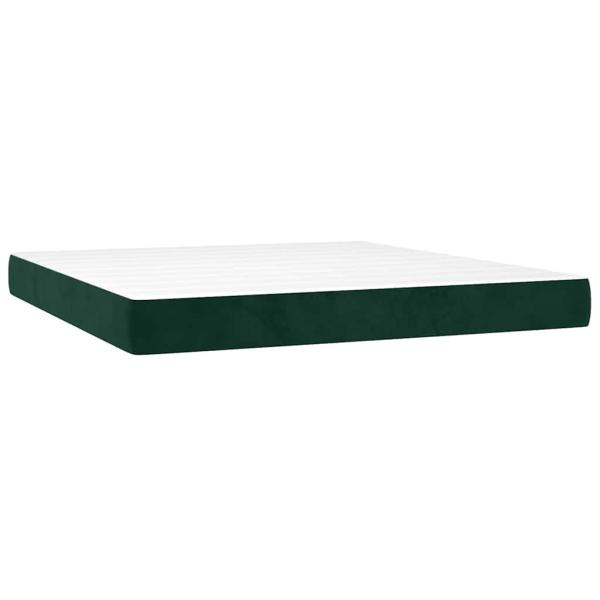 Boxspringbett mit Matratze & LED Dunkelgrün 180x200 cm Samt