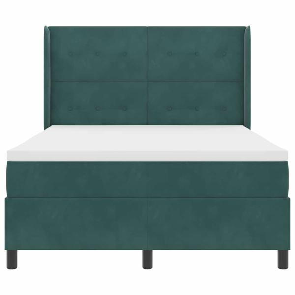 Boxspringbett mit Matratze Dunkelgrün 140 x 190 cm Samt