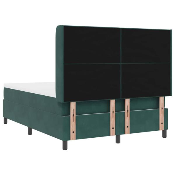 Boxspringbett mit Matratze Dunkelgrün 140 x 190 cm Samt