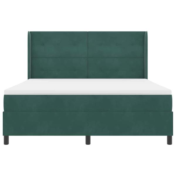 Boxspringbett mit Matratze mit LED Dunkelgrün 180 x 200 cm Samt