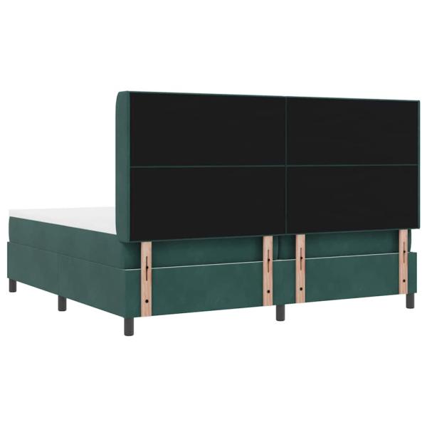 Boxspringbett mit Matratze mit LED Dunkelgrün 200 x 200 cm Samt
