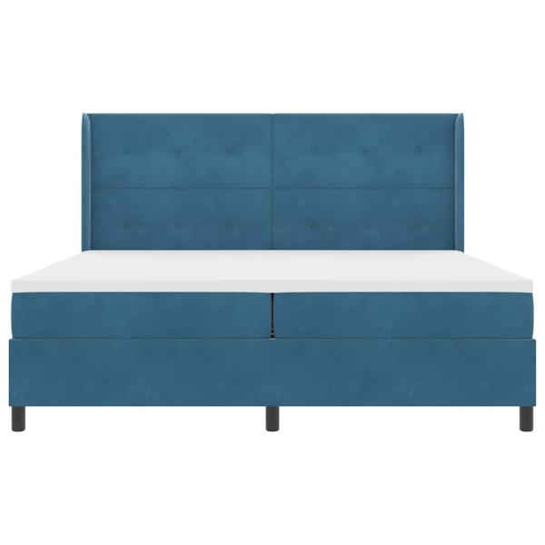 Boxspringbett mit Matratze mit LED Blau 200 x 200 cm Samt