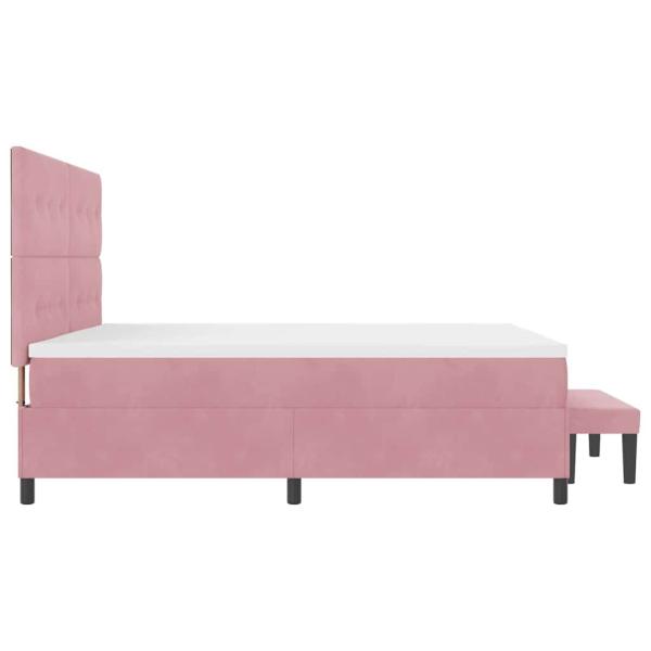 Boxspringbett mit Matratze mit Kopfteil Rosa 200 x 200 cm Samt