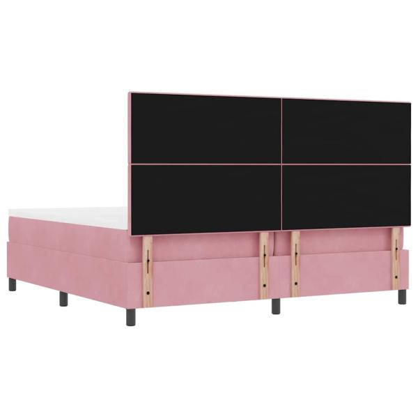 Boxspringbett mit Matratze mit Kopfteil Rosa 200 x 200 cm Samt