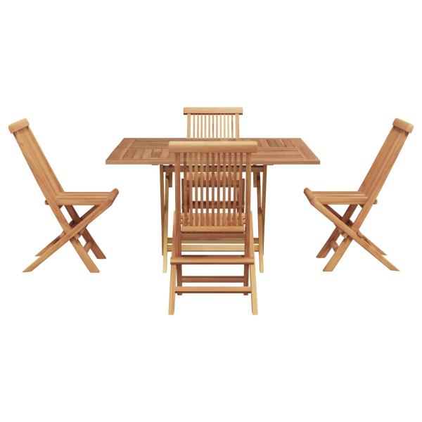 ARDEBO.de - Garten Essgruppe Braun Massivholz Teak