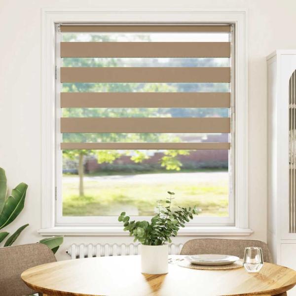 Doppelrollo Sandbraun 115x150 cm Stoffbreite 110,9 cm Polyester