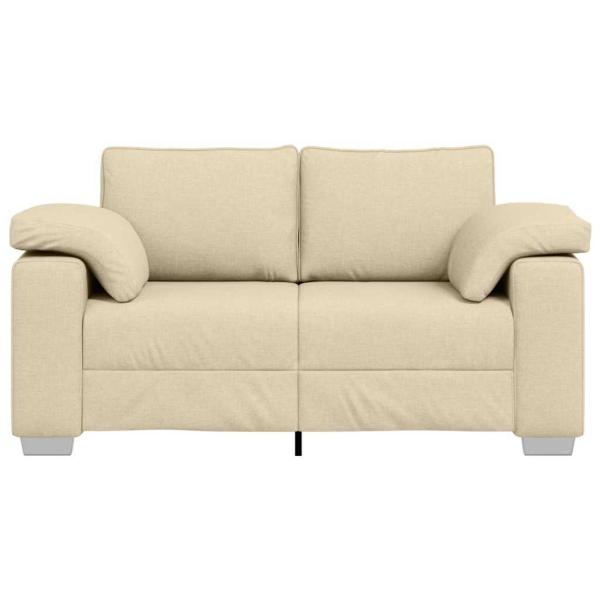 Zweisitzer-Sofa Creme 160 cm Stoff