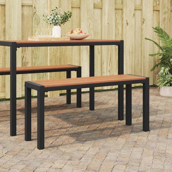 ARDEBO.de - Gartenbank Braun 100 x 28 x 45 cm Stahl