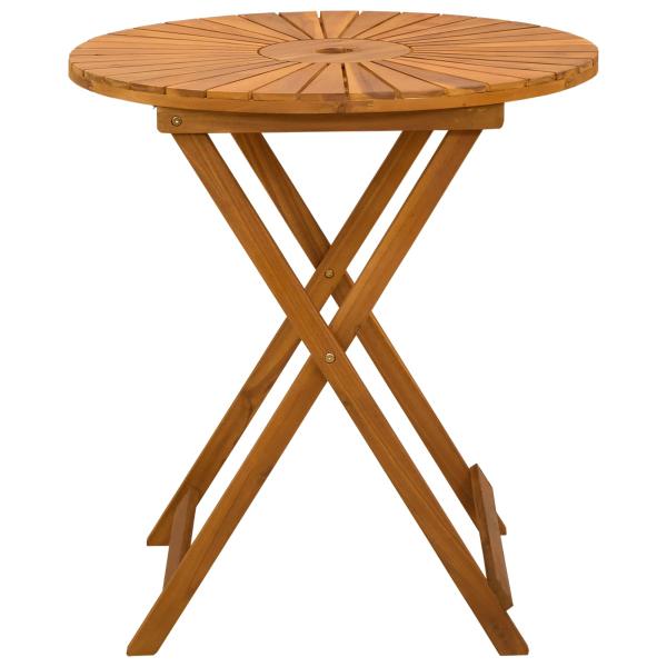 Klappbarer Gartentisch Natur Ø70 x 75 cm Massivholz Akazie