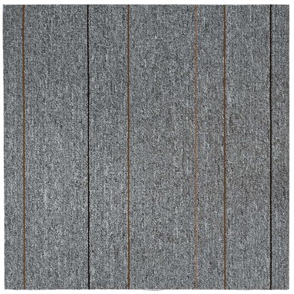 Teppichfliese Hellgrau mit Streifen 50 x 50 cm 36 stk.