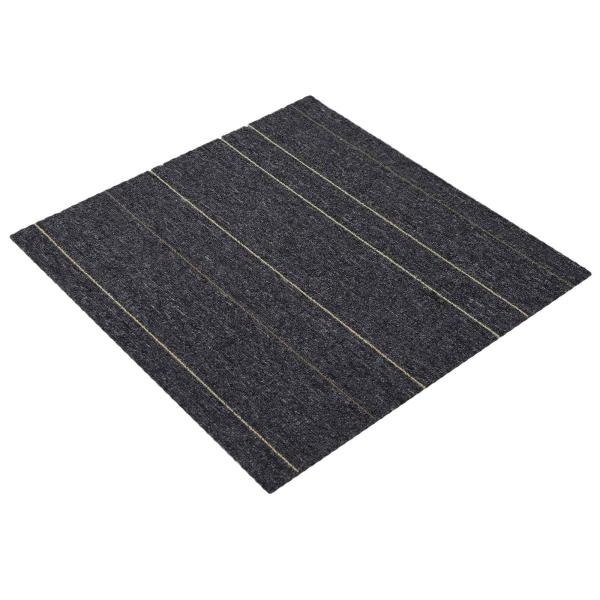 Teppichfliese Dunkelgrau mit Streifen 50 x 50 cm 36 stk.