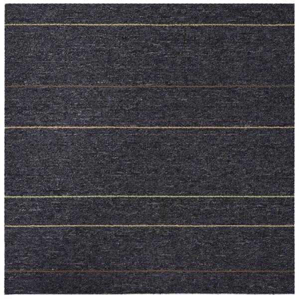 Teppichfliese Dunkelgrau mit Streifen 50 x 50 cm 36 stk.