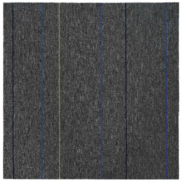 Teppichfliese Mittelgrau mit Streifen 50 x 50 cm 36 stk.