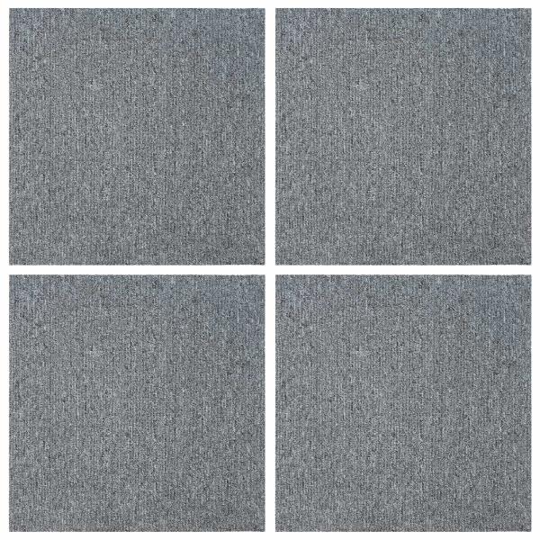 Teppichfliese Hellgrau 50 x 50 cm 4 stk.