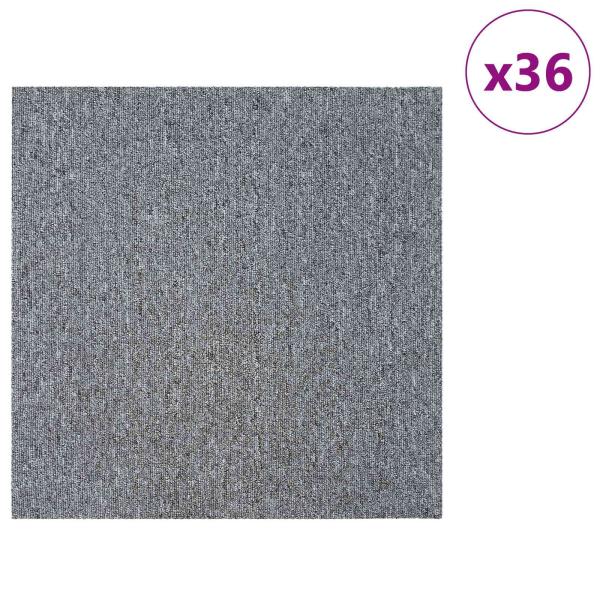 Teppichfliese Hellgrau 50 x 50 cm 36 stk. PP und Bitumen