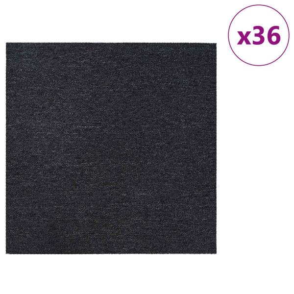 Teppichfliese Dunkelgrau 50 x 50 cm 36 stk. PP und Bitumen