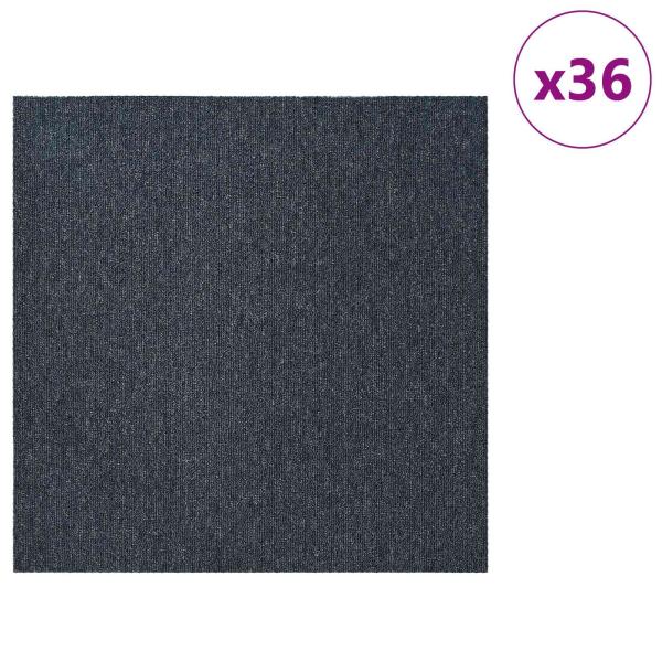 Teppichfliese Blaugrau 50 x 50 cm 36 stk. PP und Bitumen