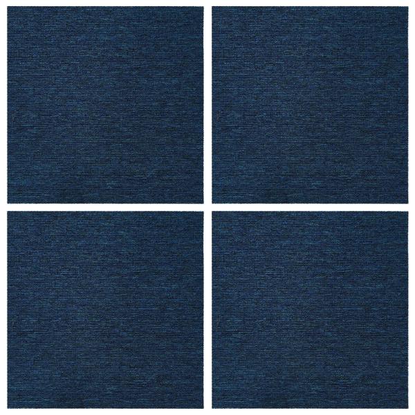 Teppichfliese Blau 50 x 50 cm 4 stk. PP und Bitumen