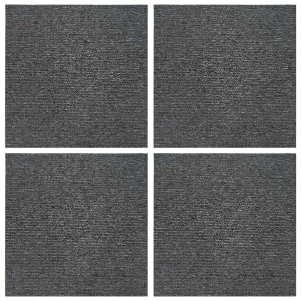 Teppichfliese Mittelgrau 50 x 50 cm 4 stk. PP und Bitumen