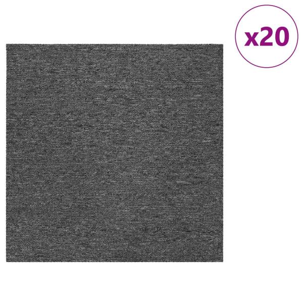 Teppichfliese Mittelgrau 50 x 50 cm 20 stk. PP und Bitumen