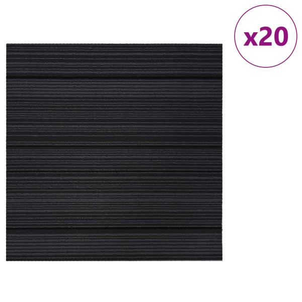 Teppichfliese Gestreift Hellgrau 50 x 50 cm 20 stk.