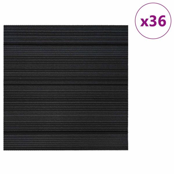 Teppichfliese Gestreift Hellgrau 50 x 50 cm 36 stk.